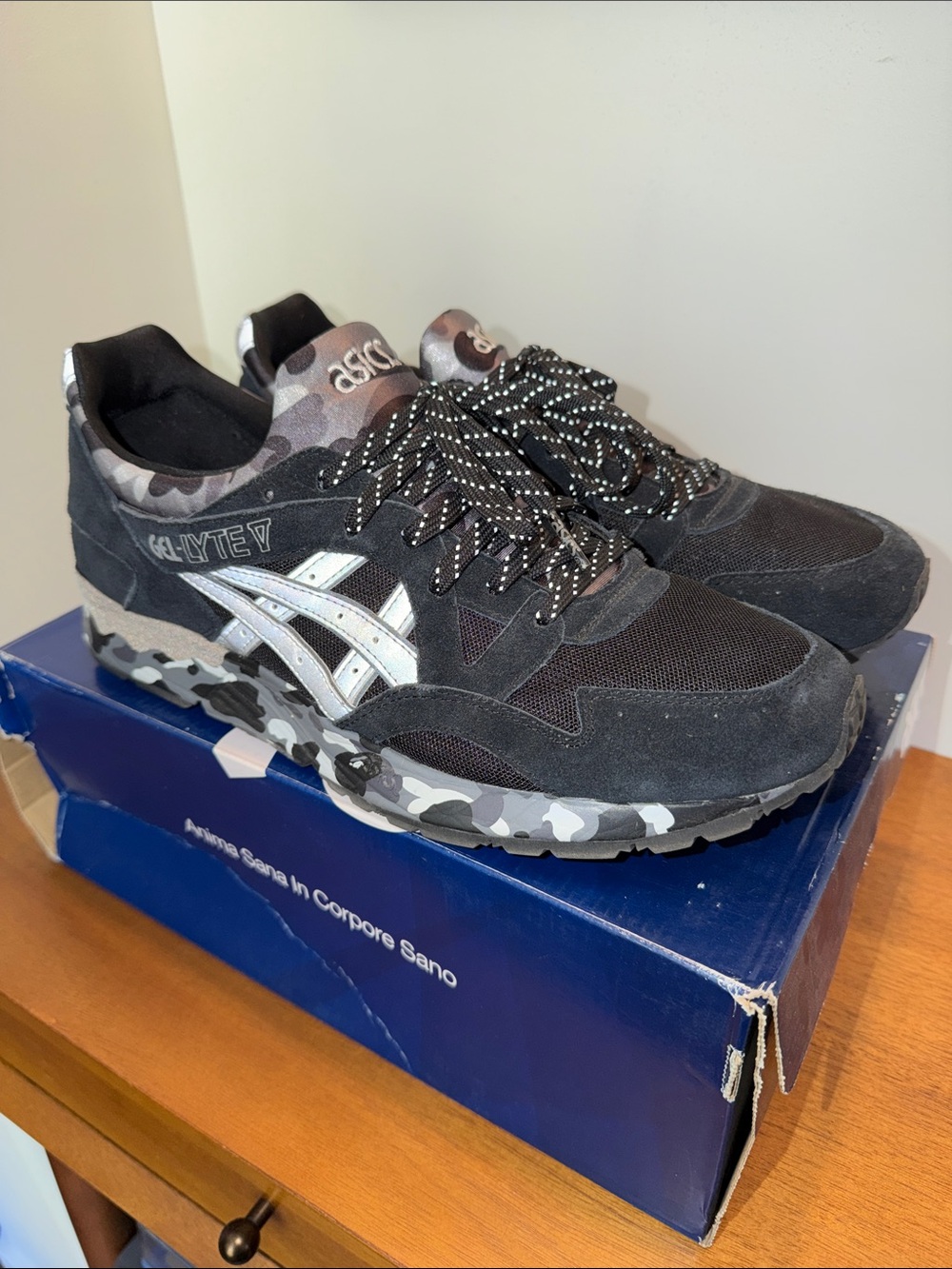 BAPE x Asics Men's Black & Gray Camo Gel-Lyte V Sneakers